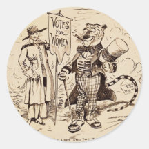The Lady and the Tiger by Clifford K. Berryman Round Sticker