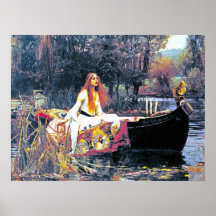 The Lady of Shalott, Art Nouveau painting Print