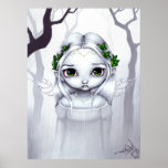 The Last Leaves ART PRINT winter fairy big eyes
