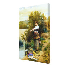 The Laundress ~ Daniel Ridgway Knight Gallery Wrapped Canvas