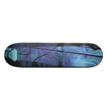 The Listening Fog cyan signature Skate Boards