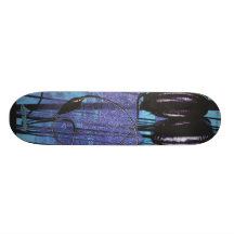 The Listening Fog-cyan Skateboard