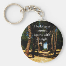 The longest journey begins with a single step key chain