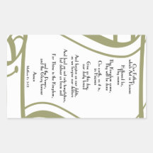 The Lords Prayer Rectangular Stickers