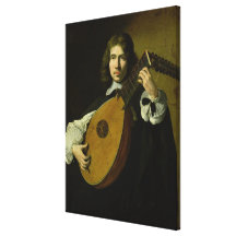 The Lute-Player Stretched Canvas Print