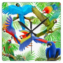 The Macaw Parrot Jungle Wall Clock