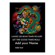 The-Mardi Gras Dragon V-2 Queen back Business Card Template