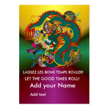 The-Mardi Gras Dragon V-2 Queen back Business Cards