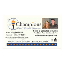 The McEwen Team card (Champions Real Estate) Business Card Templates