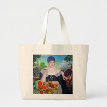 The Merchant's Wife & Cat by Boris Kustodiev Canvas Bag
