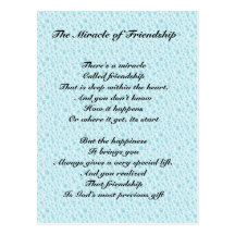 The Miracle of Friendship poem Postcard