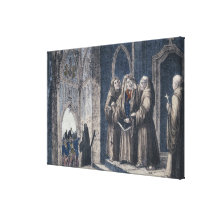 The Monks covering King with drape Camenz Convent Stretched Canvas Print