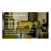 The Music Lesson By Vermeer Van Delft Jan Business Card Template