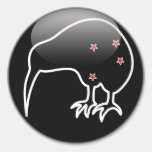 The New Zealand Kiwi and the Southern Cross Round Stickers