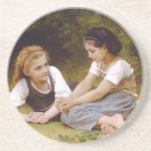 The Nut Gatherers by William Adolphe Bouguereau Coasters