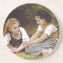 The Nut Gatherers, William-Adolphe Bouguereau Beverage Coaster
