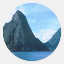 The Pitons Round Sticker