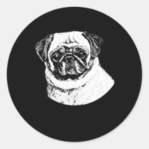THE PUG ROUND STICKER