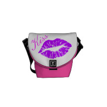The Purple Kiss Lips Rickshaw Messenger Bag