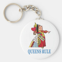 The Queen of Heart declares, "Queens Rule!" Key Chain