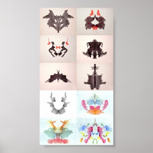 The Rorschach Test Ink Blots All 10 Plates 1-10 Posters