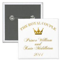 The Royal Couple William and Kate Souvenier Button