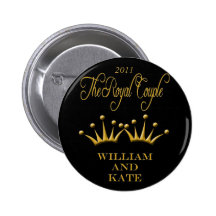 The Royal Couple William and Kate Souvenier Button