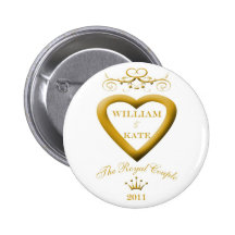 The Royal Couple William and Kate Souvenier Button