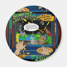 The Scientist And The Spaceinvaders Buttons Magnet