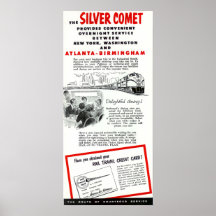 The Seaboard RailRoad Silver Comet Train Poster