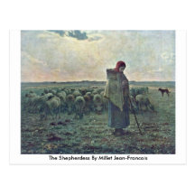 The Shepherdess By Millet (Ii), Jean-Francois Post Card