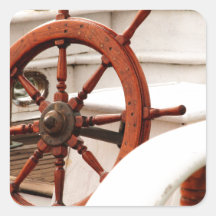 The Ships Wheel Square Stickers