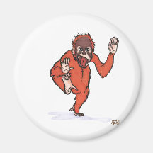 the silly orangutan refrigerator magnet