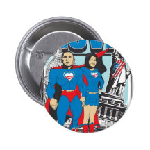 The Super Obamas Pinback Buttons