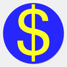 $, the symbol for USA currency Sticker