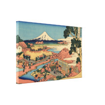 The Tea plantation by Hokusai Stretched Canvas Prints