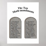 The Ten Math-Mandments Posters