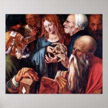 The twelve-year-old Jesus among the scribes -Durer Poster