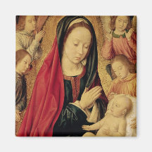 The Virgin and Child Adored by Angels Refrigerator Magnets