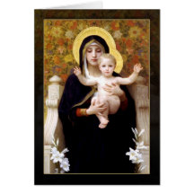 The Virgin of the Lilies by William Bouguereau Cards