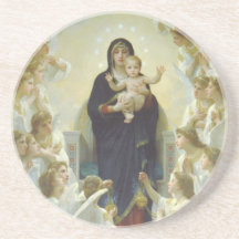 The Virgin With Angels Beverage Coaster