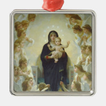 The Virgin With Angels Christmas Ornament