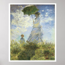 The Walk, Lady with a Parasol, 1875 Claude Monet Posters