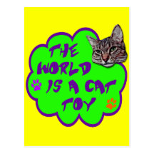 The World Is A Cat Toy Postcards