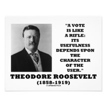 Theodore Roosevelt Vote Is Like A Rifle Character Personalized Invitation