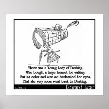 There was a Young Lady of Dorking Print
