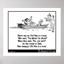 There was an Old Man in a boat Poster