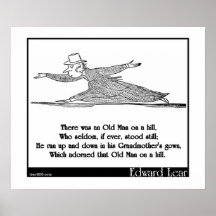 There was an Old Man on a Hill Limerick Print