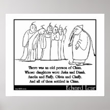 There was an old person of China Poster