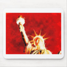 Thermal Statue of liberty face Mouse Pads